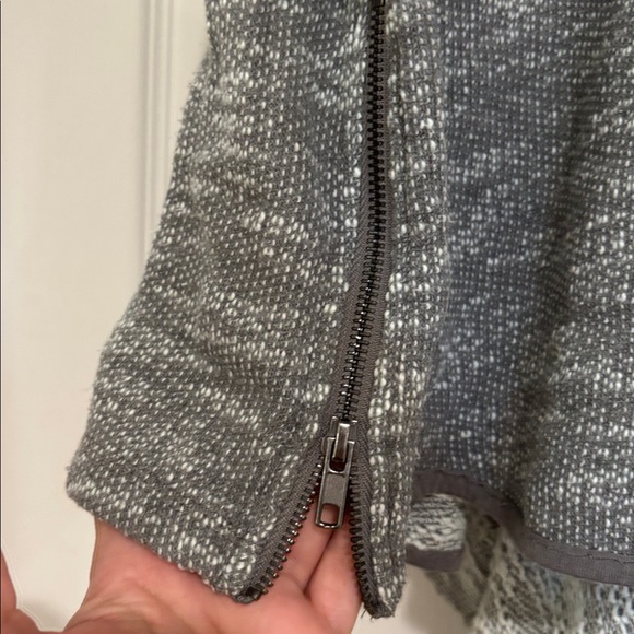 Free People Textured Gray and Cream Oversized Cardigan - Picture 6 of 9